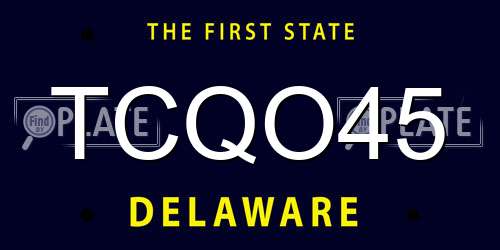 TCQO45 Delaware License Plate