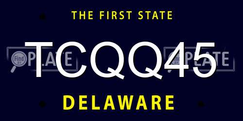TCQQ45 Delaware License Plate