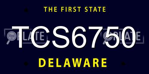 TCS6750 Delaware License Plate