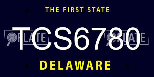 TCS6780 Delaware License Plate