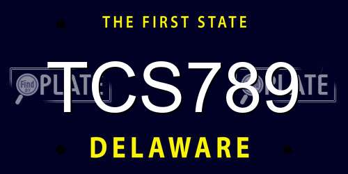 TCS789 Delaware License Plate