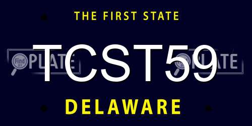 TCST59 Delaware License Plate