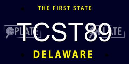 TCST89 Delaware License Plate