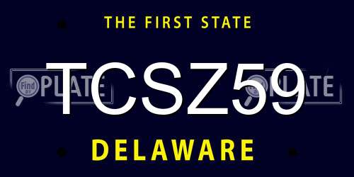 TCSZ59 Delaware License Plate