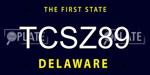 TCSZ89 Delaware License Plate