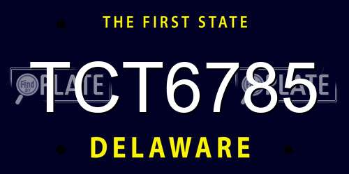 TCT6785 Delaware License Plate