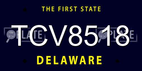 TCV8518 Delaware License Plate