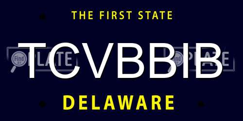 TCVBBIB Delaware License Plate