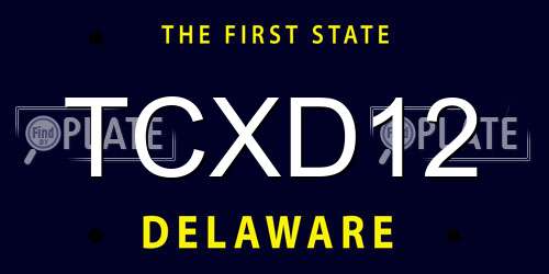 TCXD12 Delaware License Plate