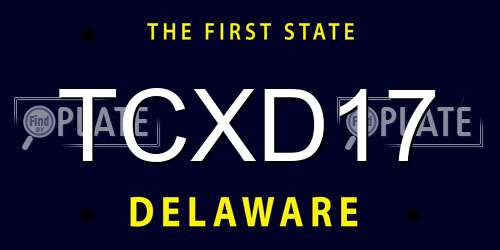 TCXD17 Delaware License Plate