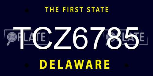 TCZ6785 Delaware License Plate