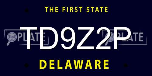 TD9Z2P Delaware License Plate