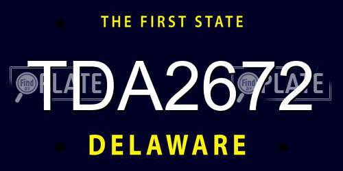 TDA2672 Delaware License Plate