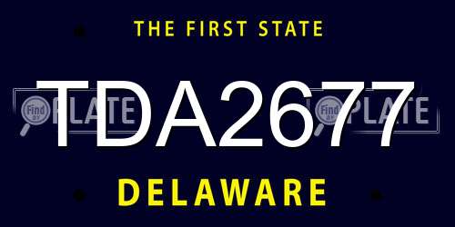 TDA2677 Delaware License Plate