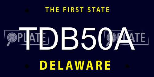 TDB50A Delaware License Plate