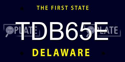 TDB65E Delaware License Plate