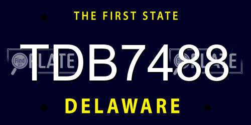 TDB7488 Delaware License Plate