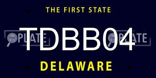 TDBB04 Delaware License Plate
