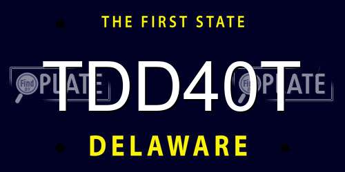 TDD40T Delaware License Plate