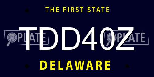 TDD40Z Delaware License Plate