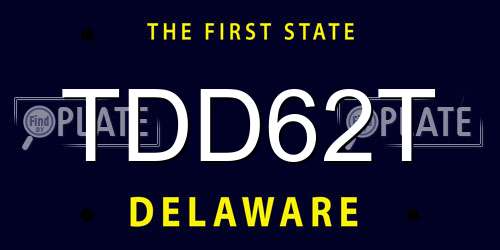 TDD62T Delaware License Plate