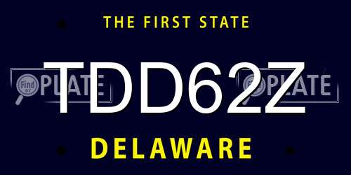 TDD62Z Delaware License Plate