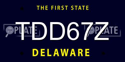 TDD67Z Delaware License Plate