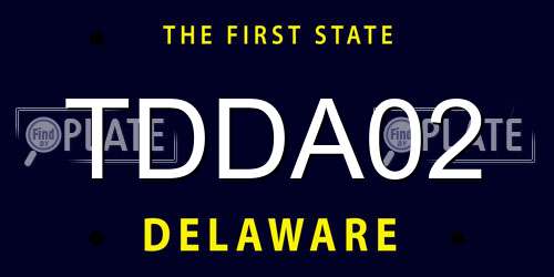 TDDA02 Delaware License Plate