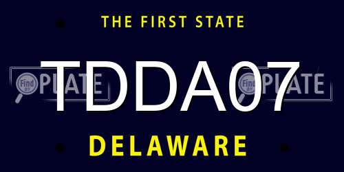 TDDA07 Delaware License Plate