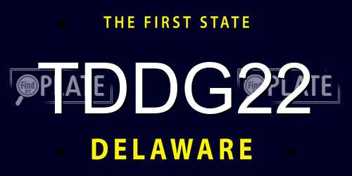 TDDG22 Delaware License Plate
