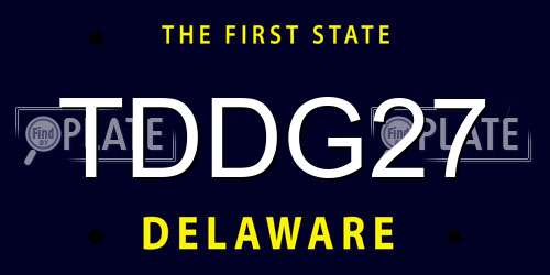 TDDG27 Delaware License Plate