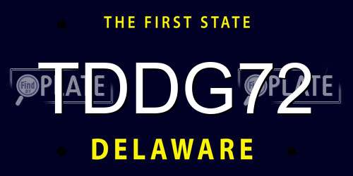 TDDG72 Delaware License Plate