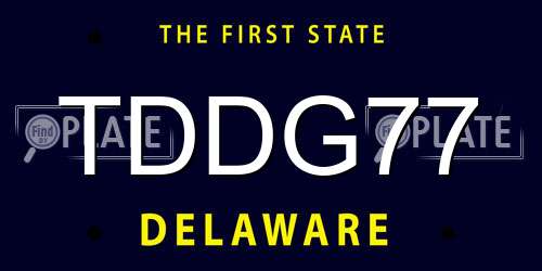TDDG77 Delaware License Plate