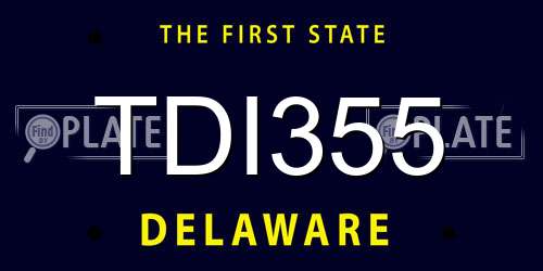 TDI355 Delaware License Plate