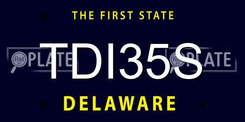 TDI35S Delaware License Plate