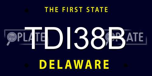 TDI38B Delaware License Plate