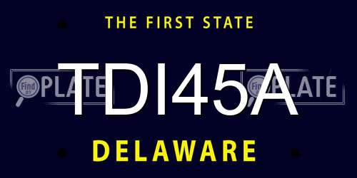 TDI45A Delaware License Plate