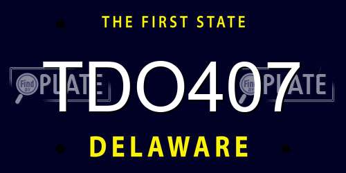 TDO407 Delaware License Plate