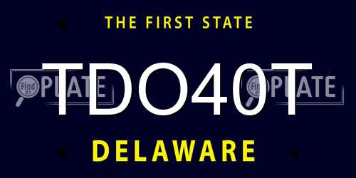 TDO40T Delaware License Plate