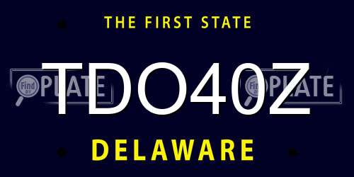 TDO40Z Delaware License Plate
