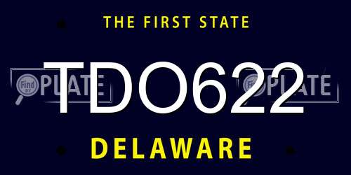 TDO622 Delaware License Plate
