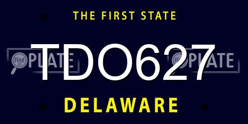 TDO627 Delaware License Plate