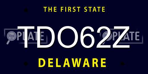 TDO62Z Delaware License Plate