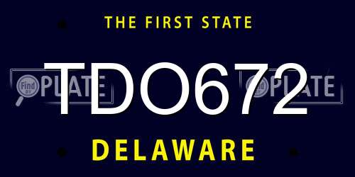 TDO672 Delaware License Plate