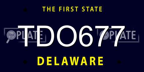 TDO677 Delaware License Plate