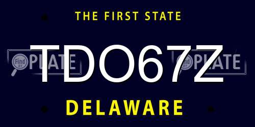 TDO67Z Delaware License Plate