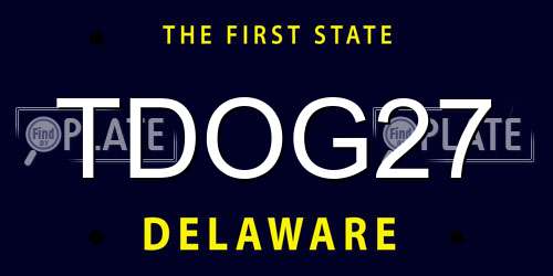TDOG27 Delaware License Plate