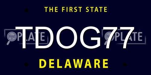 TDOG77 Delaware License Plate