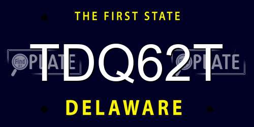 TDQ62T Delaware License Plate