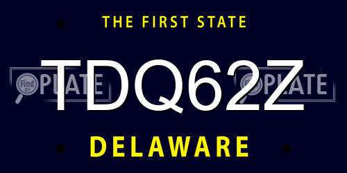 TDQ62Z Delaware License Plate